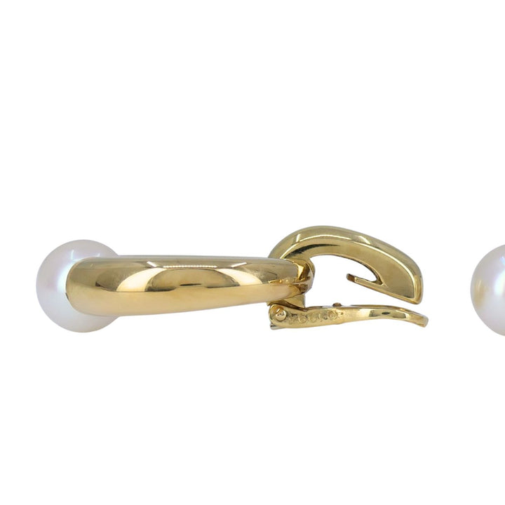 Vintage Cartier 18k Gold Pearl Doorknocker Clip-on Earrings