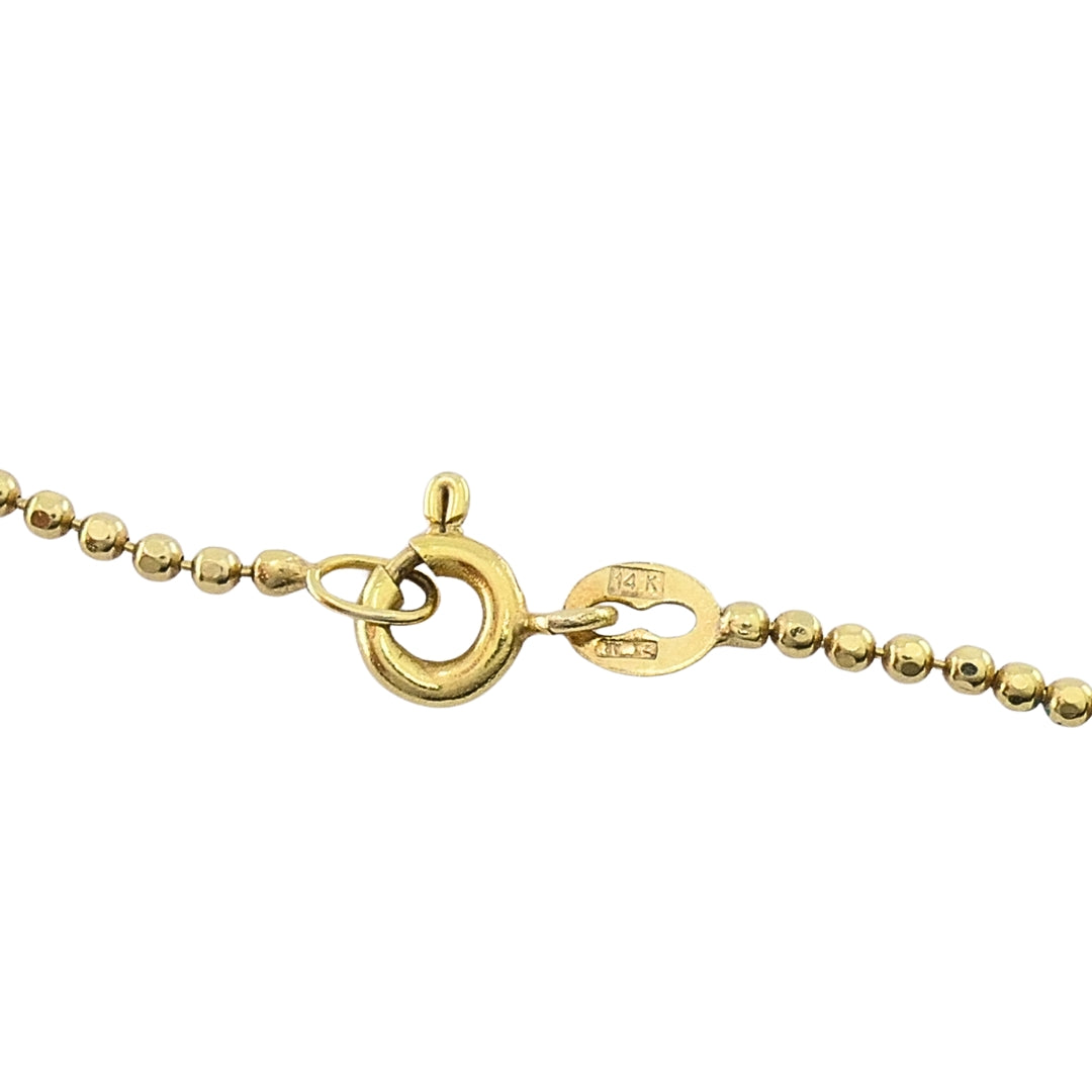 18k Gold Enamel Ladybug Pendant 14k Gold Chain Necklace