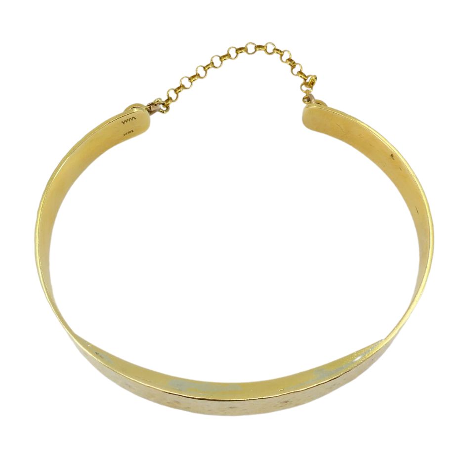 Vintage 18k Hammered Gold Cuff Bracelet