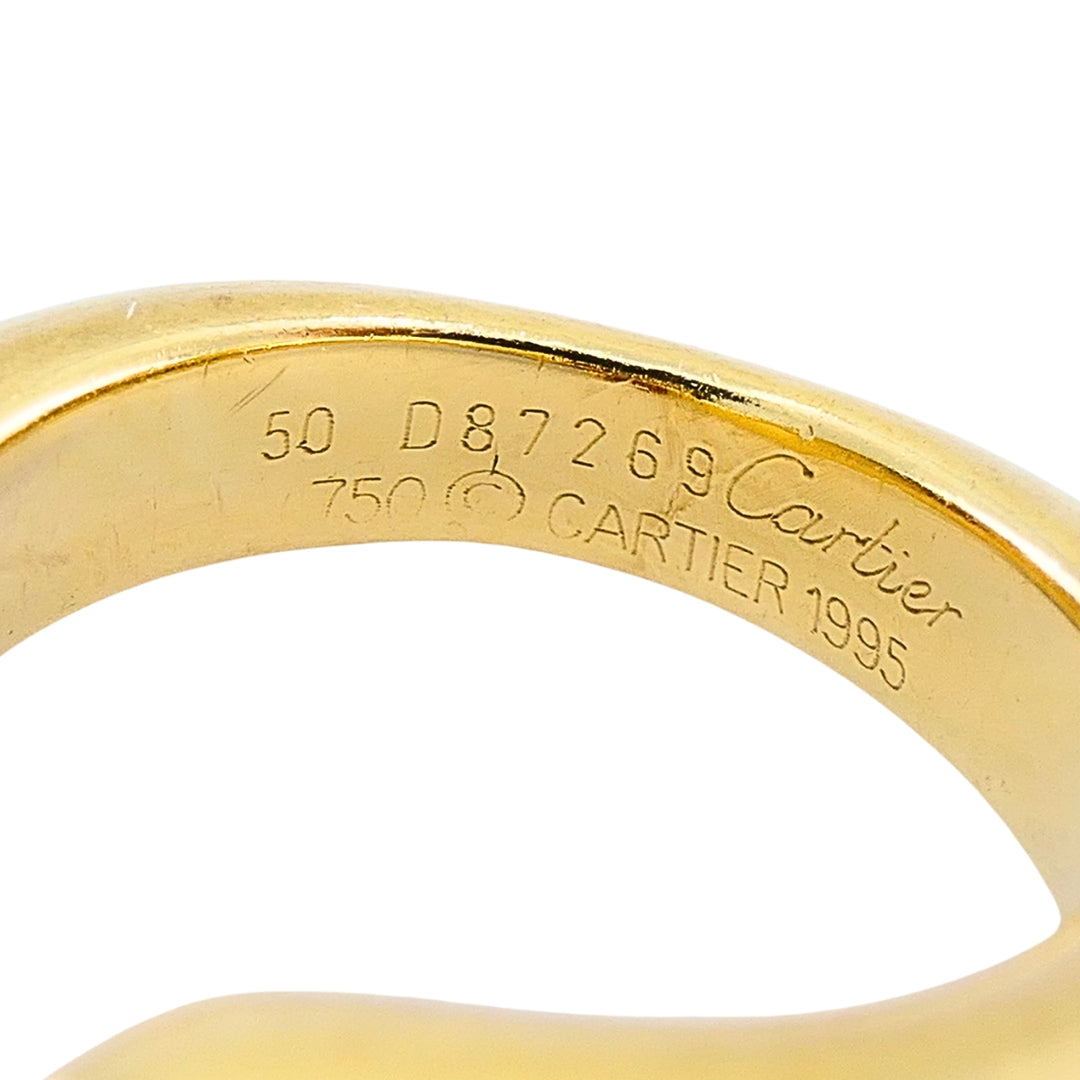 Cartier 18k Gold Ruby Ellipse Bypass Band Ring, 1995