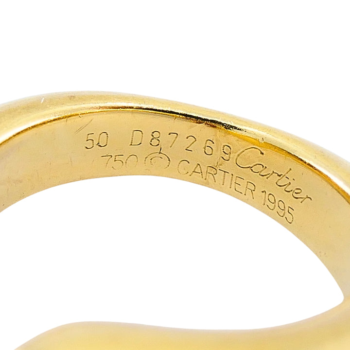 Cartier 18k Gold Ruby Ellipse Bypass Band Ring, 1995