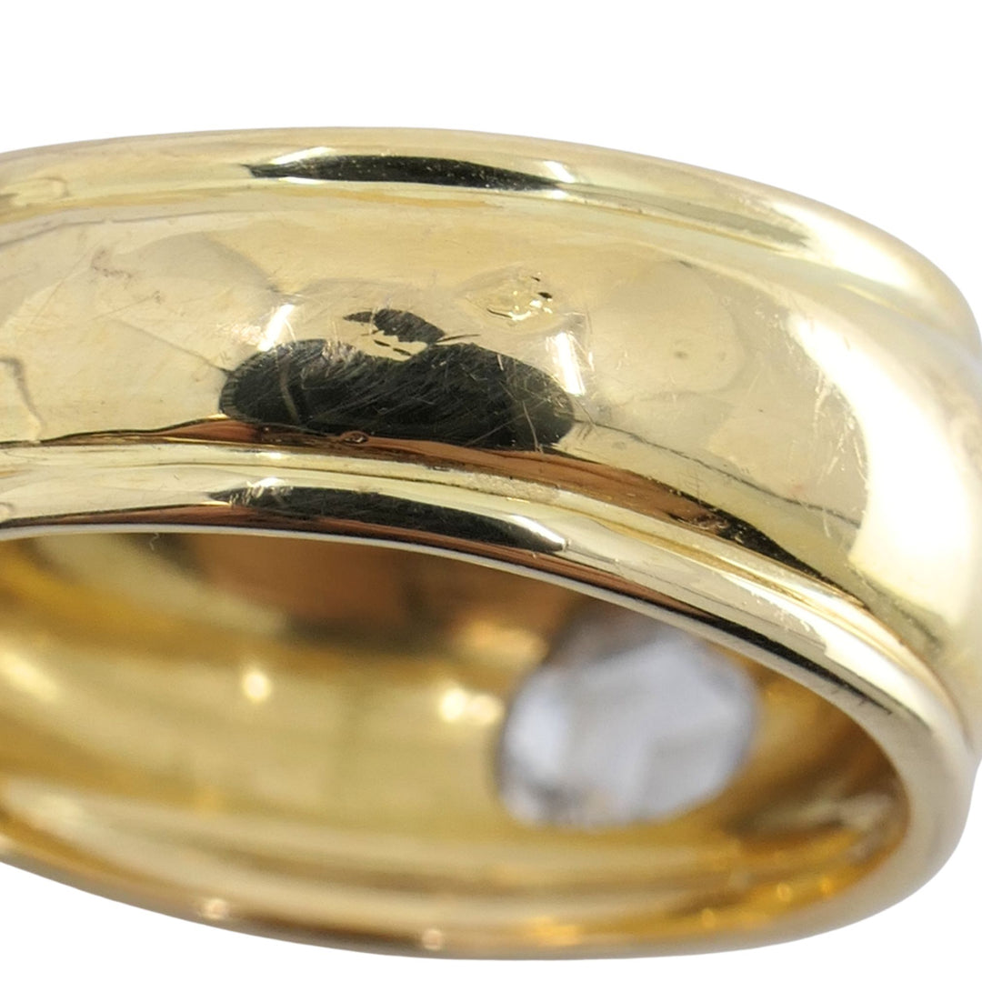 Vintage French 18k Yellow Gold Rose Cut Diamond Domed Band Ring