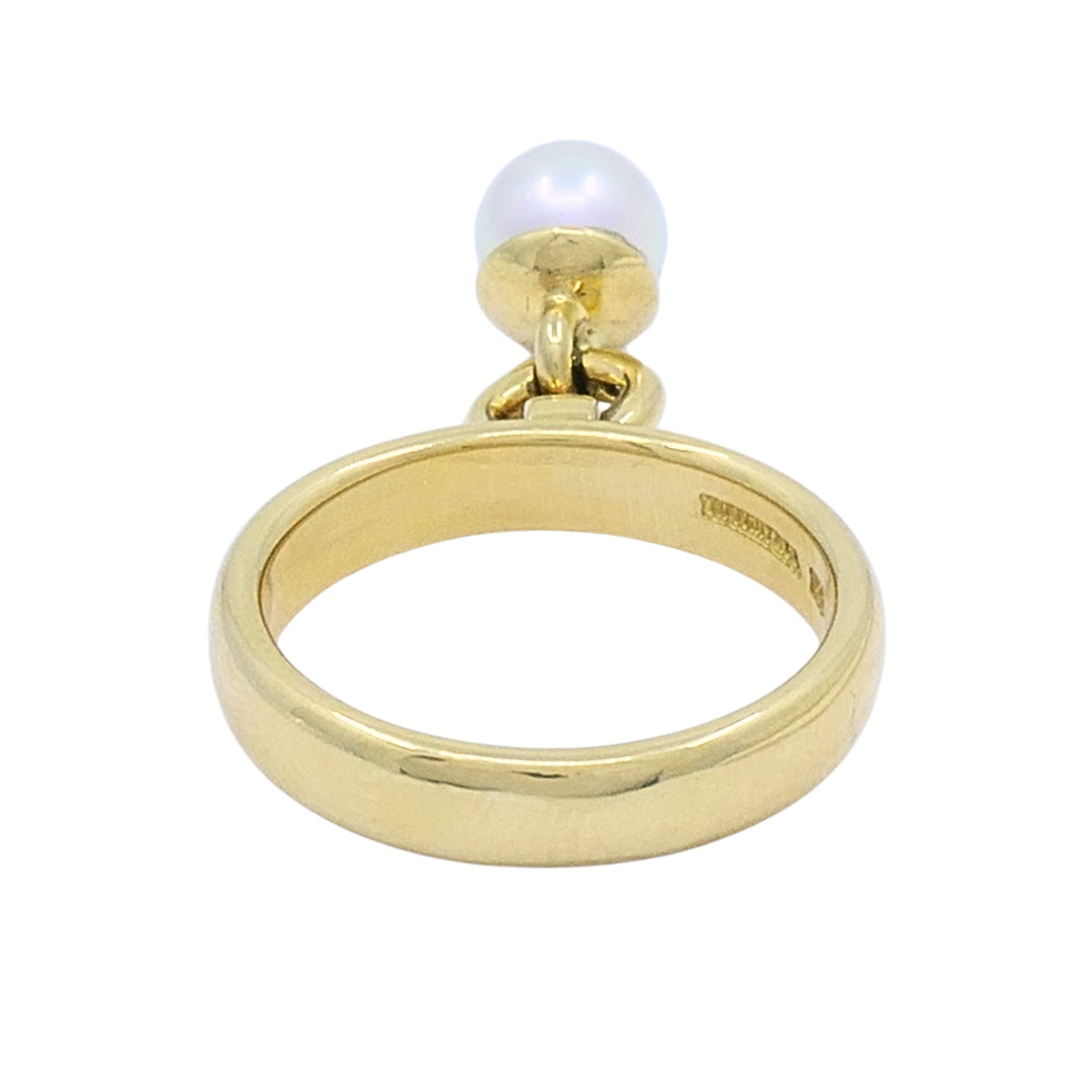 Tiffany & Co. Fascination 18k  Gold Pearl Drop Ring