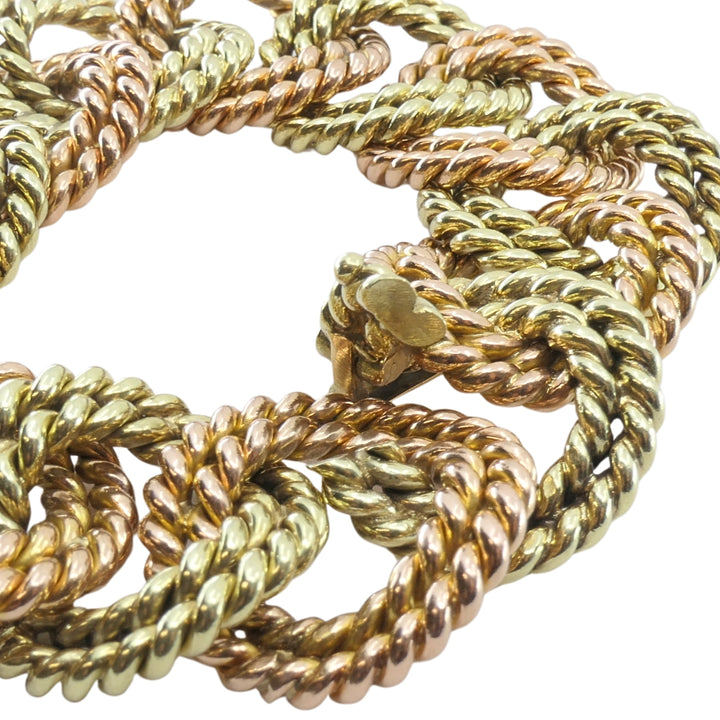 Verdura 14k Two-Tone Gold Rope Link Bracelet