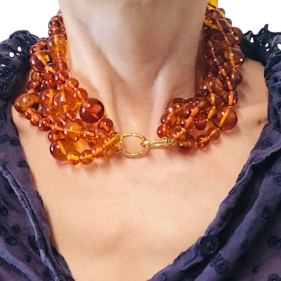 Paloma Picasso for Tiffany & Co. Amber Bead Gold Necklace