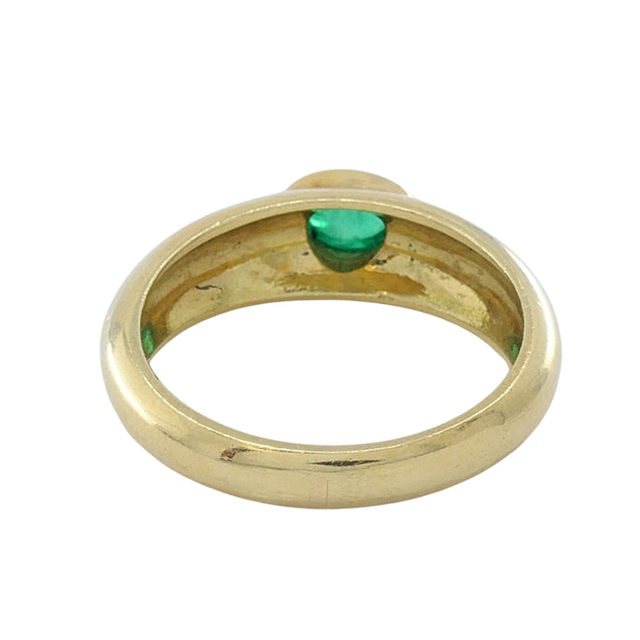 Asprey London 18k Gold Oval Cabochon Emerald Ring