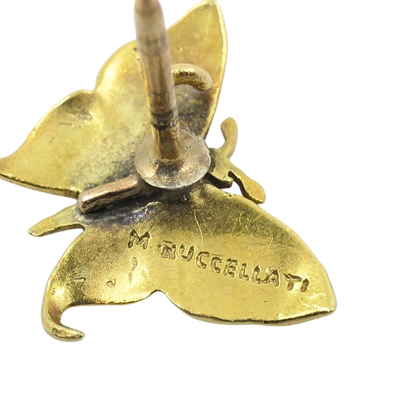 Mario Buccellati 18k Gold Butterfly Lapel  Pin, Mid‑Century