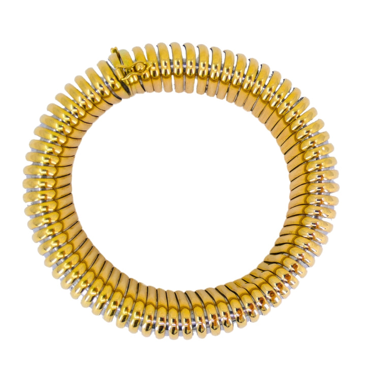 Vintage Cartier Bracelet Tubogas 18k Gold Stainless Steel