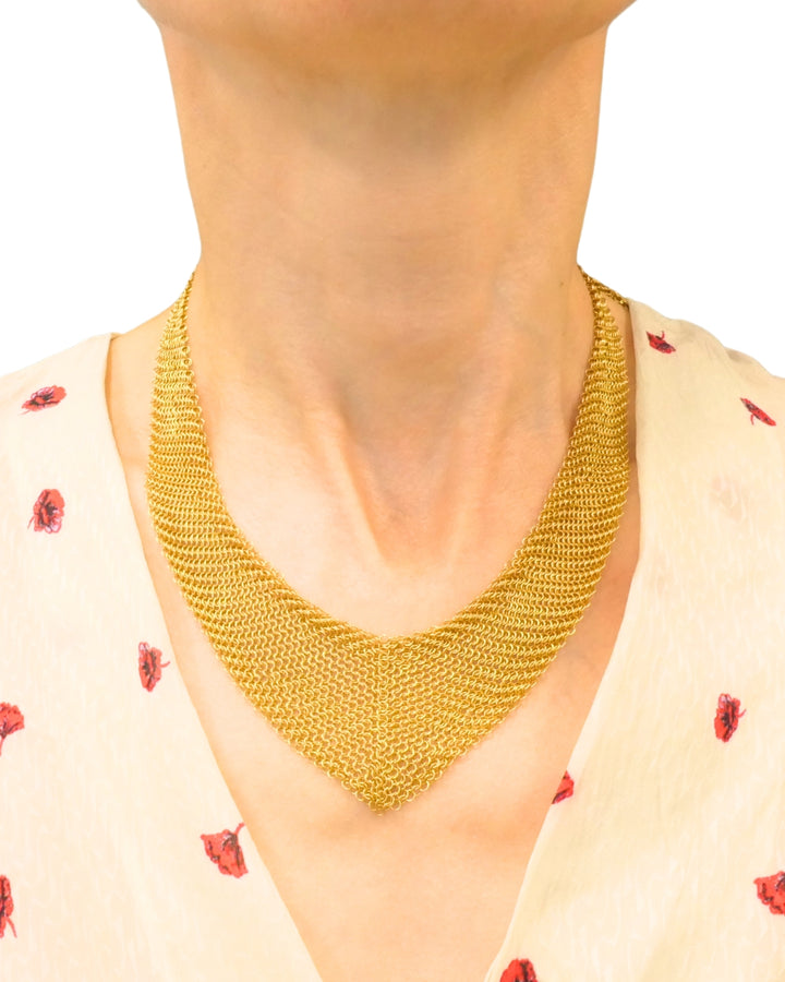 Tiffany & Co. Elsa Peretti Scarf Necklace 18k Gold Mesh Necklace