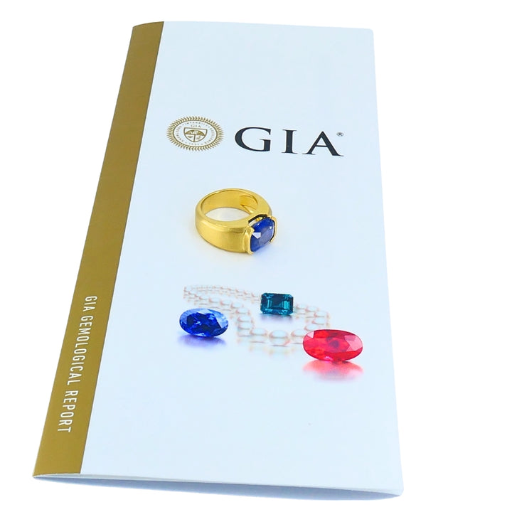 Burma Natural Sapphire 18K Gold Ring GIA Report