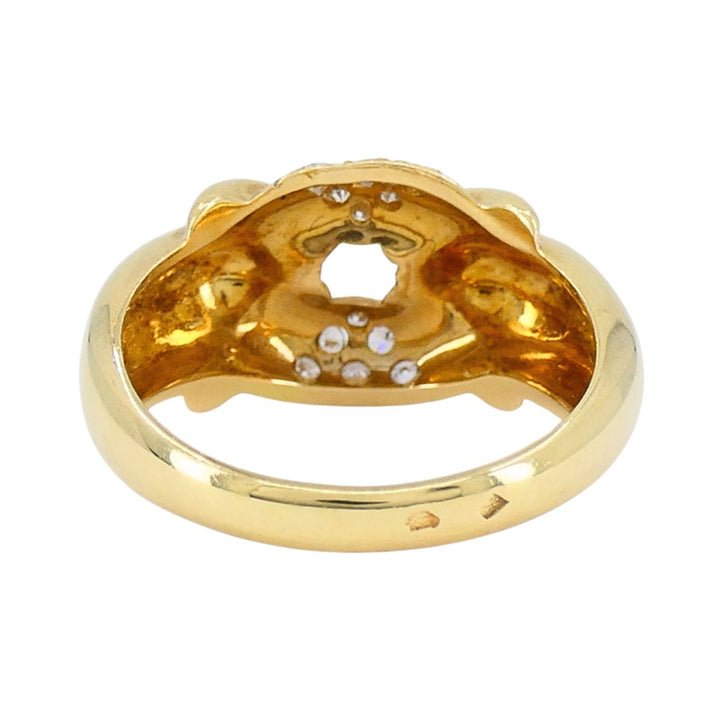Vintage Chaumet Paris 18k Gold Diamond Ring Original Box