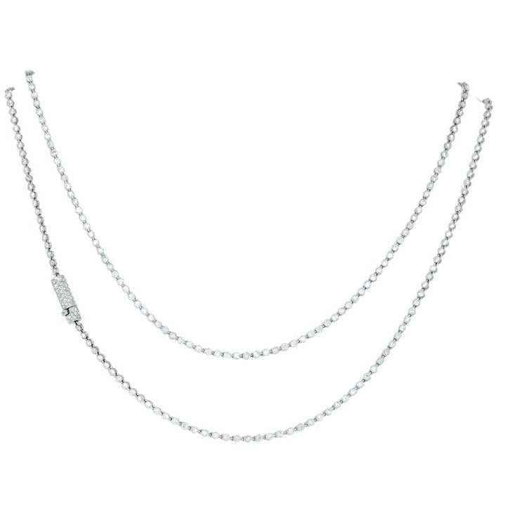 Art Deco Diamond Tennis Necklace Platinum Antique