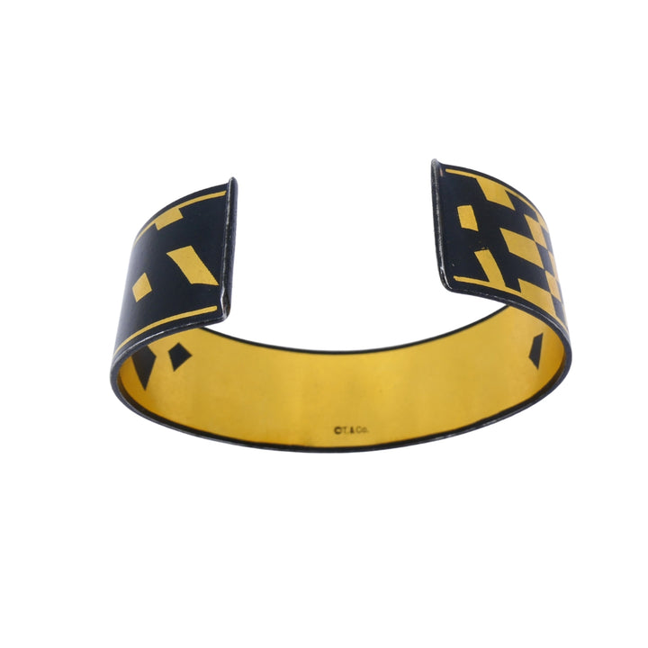 Vintage Tiffany & Co. Angela Cummings Damascene Gold Steel Lacquer Cuff Bangle