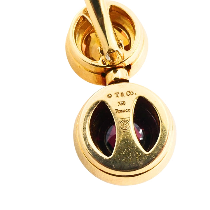 Tiffany & Co. 18k  Gold Garnet Citrine Drop Earrings