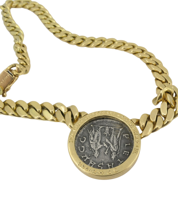 Bvlgari Vintage Bulgari Monete Necklace 18k Gold & Roman Coin