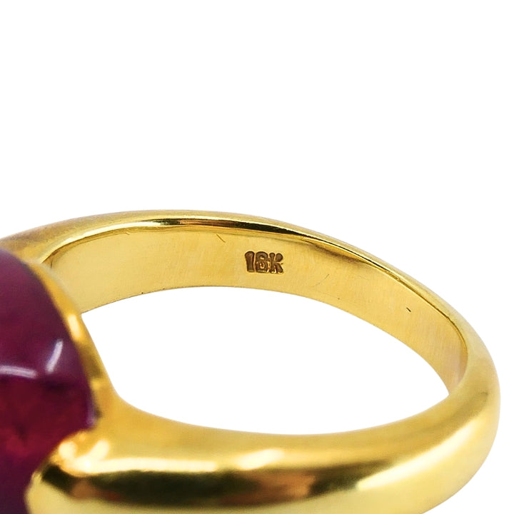 Vintage Tourmaline Ring 18k Gold Estate Jewelry