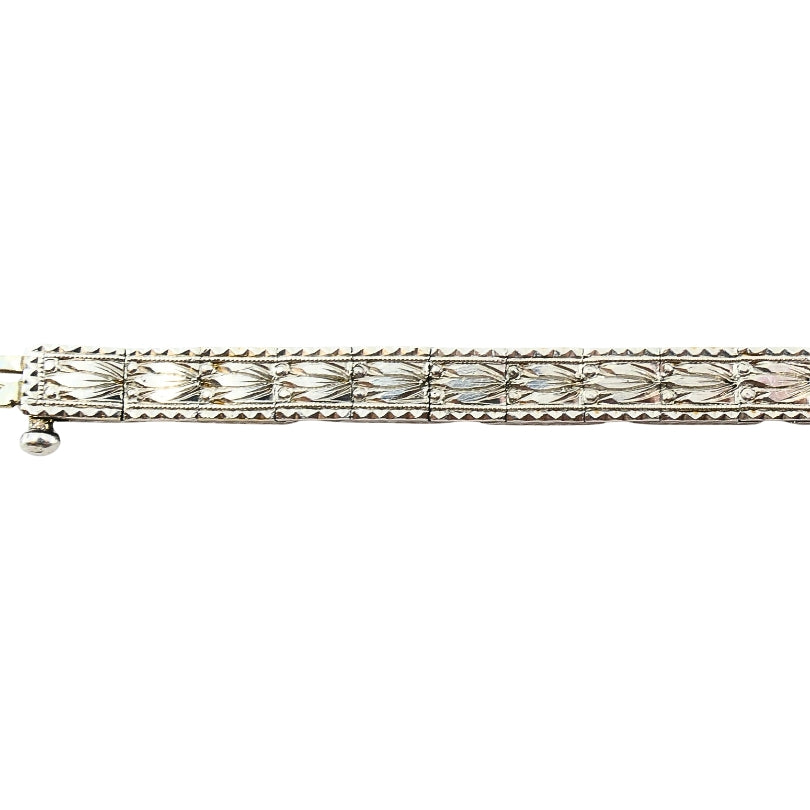Vintage 14k White Gold Diamond Bracelet Estate Jewelry