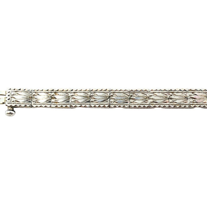 Vintage 14k White Gold Diamond Bracelet Estate Jewelry