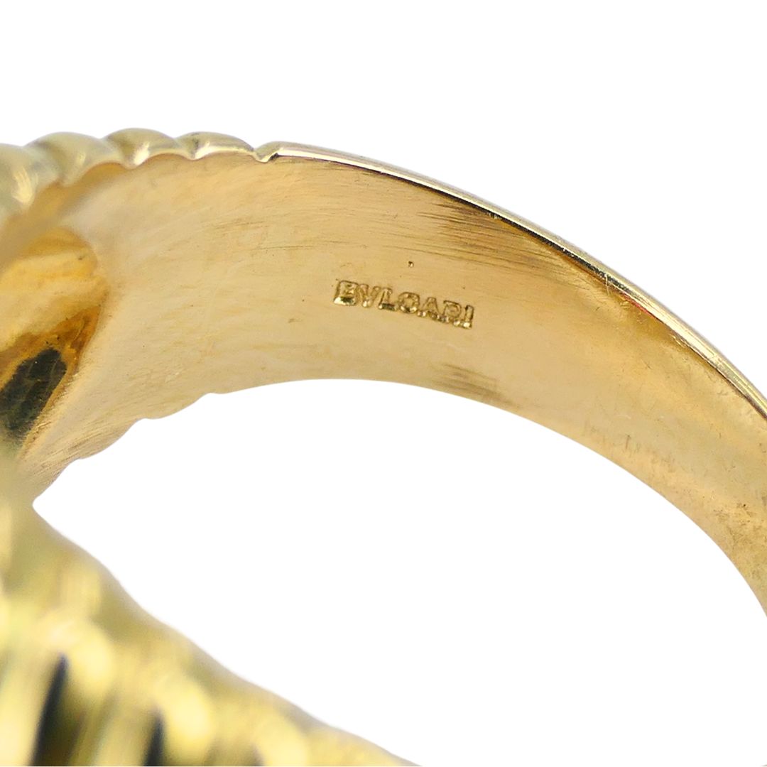 Vintage Bvlgari 18k Gold Gemstones Heart Ring