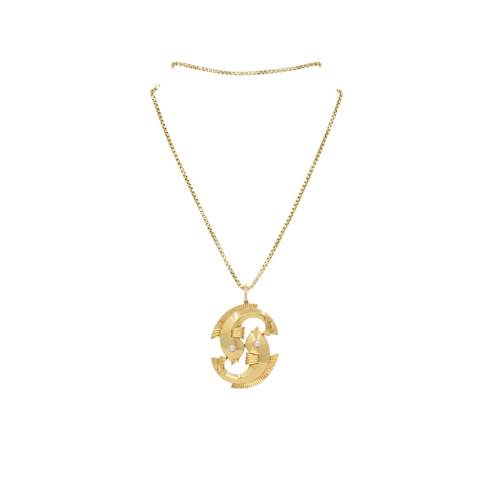 Trabert & Hoeffer 18k Gold Pieces Pendant 14k Chain Necklace
