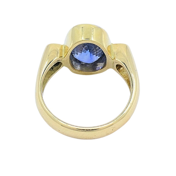 Vintage Sapphire Ring Diamond 14k Gold