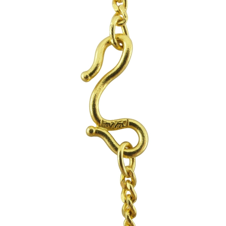 Jean Mahie 22k Gold Sculptural Abstract Pendant, 22k Chain (unbranded) Necklace