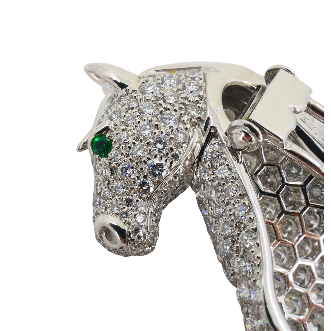 J*1様 cartier カフス Vintage Cartier 18k Gold Diamond and Emerald Horse Brooch – Nadine
