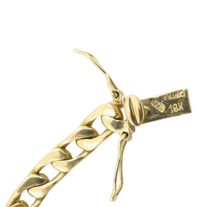 Vintage Cartier 18k Two Tone Gold Diamond Station Curb Link Necklace