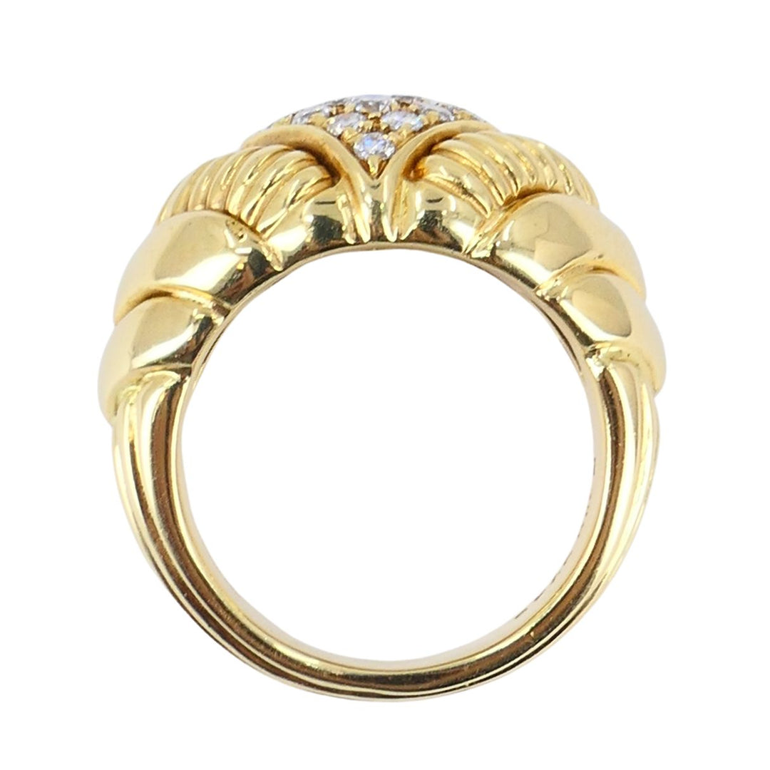 Vintage Boucheron 18k Gold Diamond Dome Ring