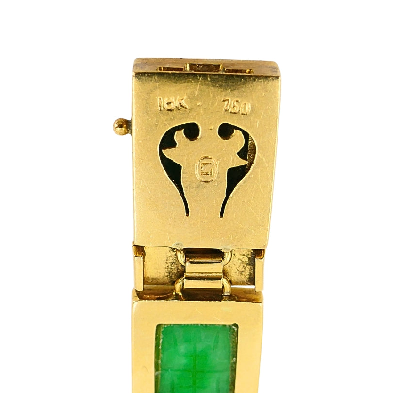 Vintage 18k Gold Jade Diamond Bracelet