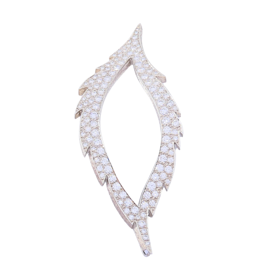 Grima 18k White Gold Diamond Tahitian Pearl Convertible Necklace Brooch