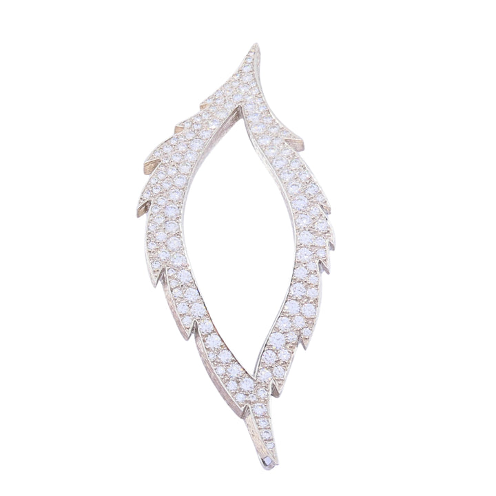 Grima 18k White Gold Diamond Tahitian Pearl Convertible Necklace Brooch