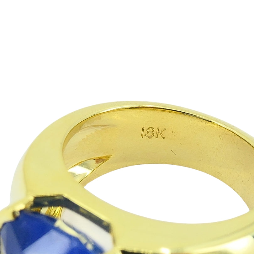 Burma Natural Sapphire 18K Gold Ring GIA Report