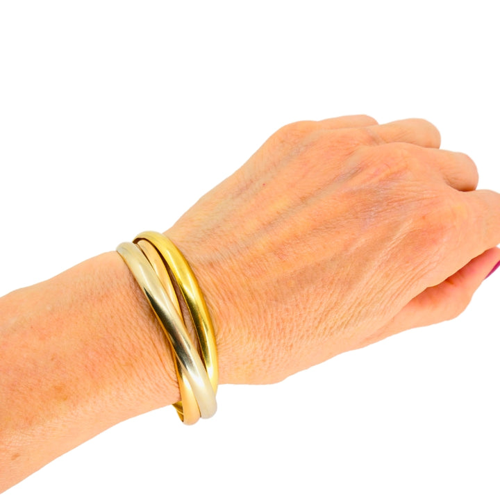 Cartier Trinity Bracelet 18k Yellow White Rose Gold Estate Jewelry