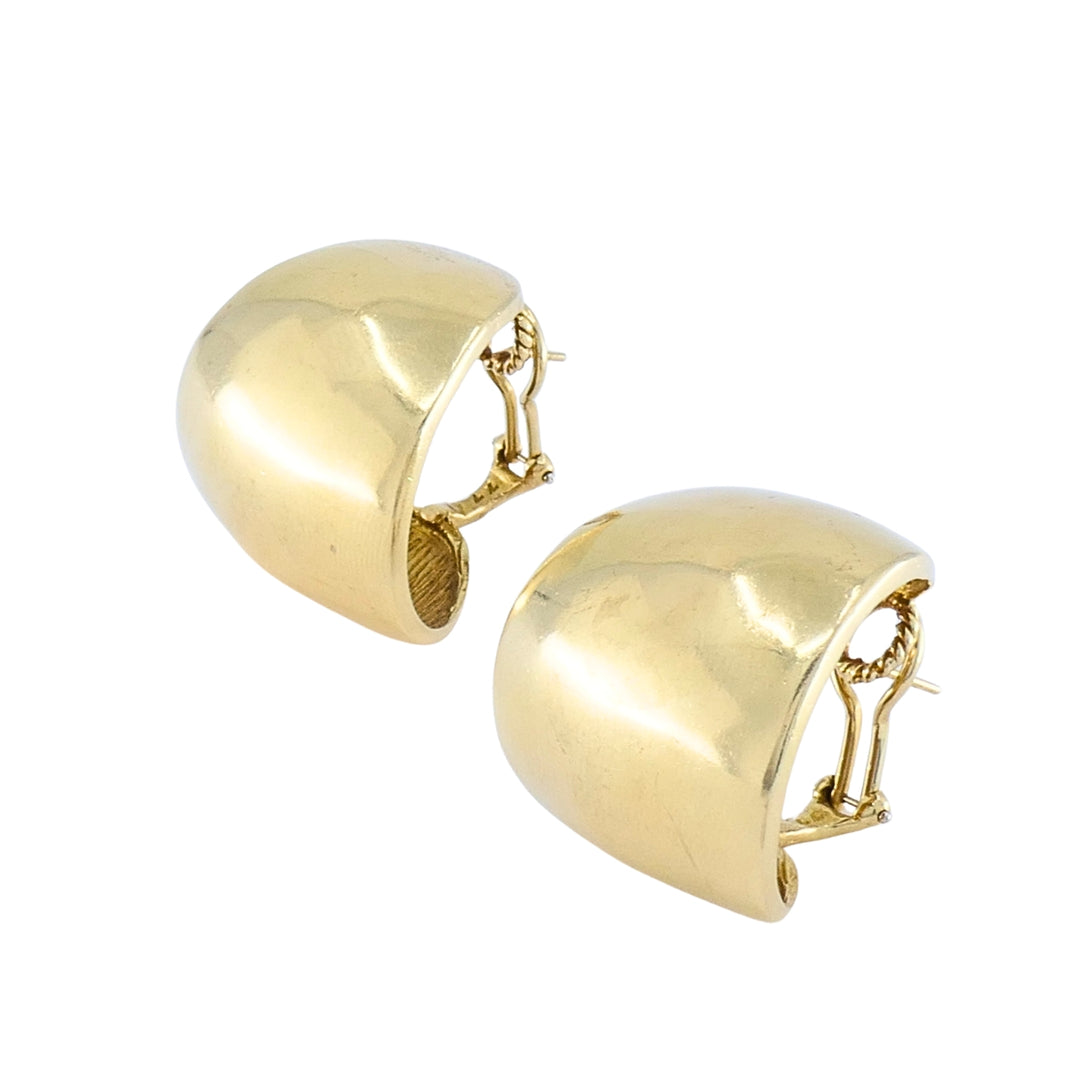 Vintage 14k Gold Sculptural Hoop Earrings