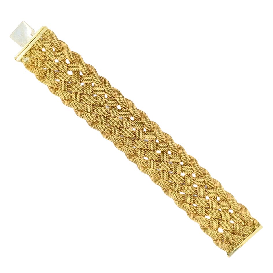 Vintage Tiffany & Co. 18k Gold Woven Mesh Braided Bracelet