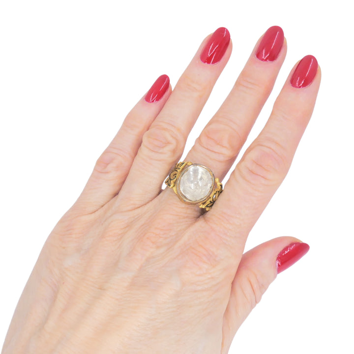 Sliced Rose Cut Diamond Ring 22k Gold Ring with Diamond Fred Leighton Victorian