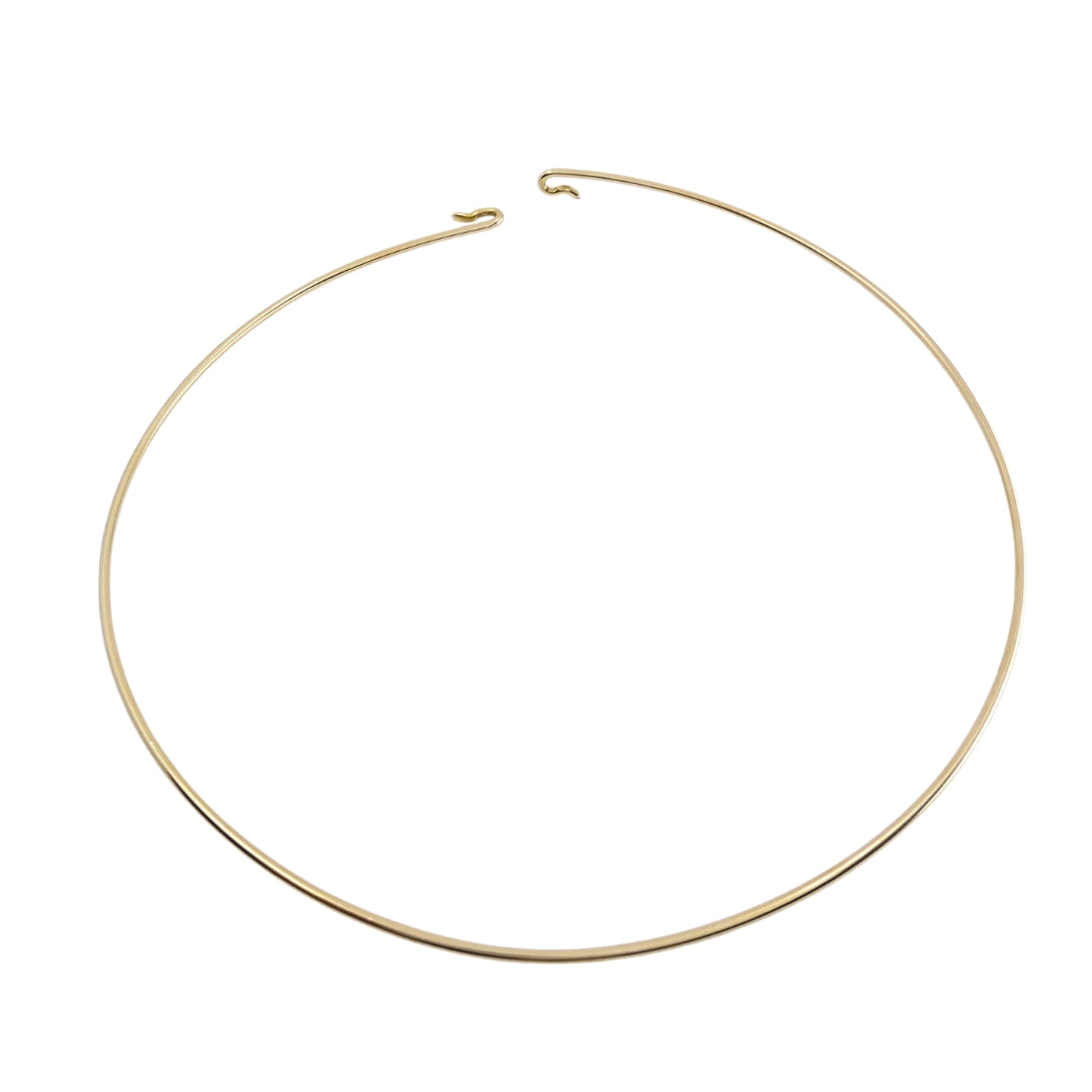 14k Gold Anchor Pendant 14k Wire Choker Necklace