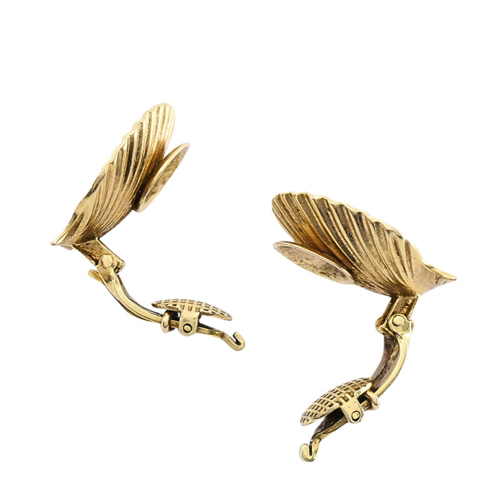 Cartier 14k Gold Shell Vintage Clip-On Earrings