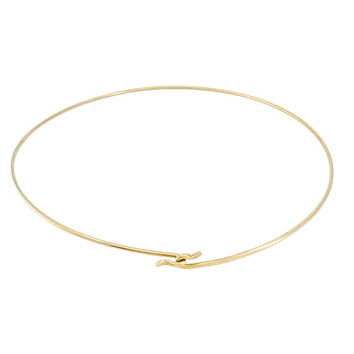 Ankh Cross Pendant 18k Gold Enamel and 14k Gold Wire Choker Necklace