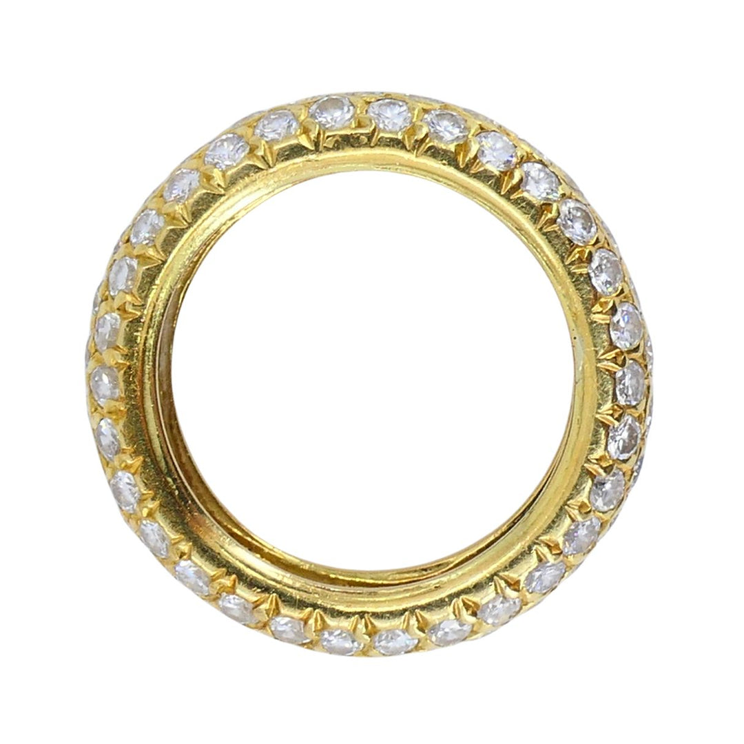 French 18k Gold Diamond Vintage Band Ring
