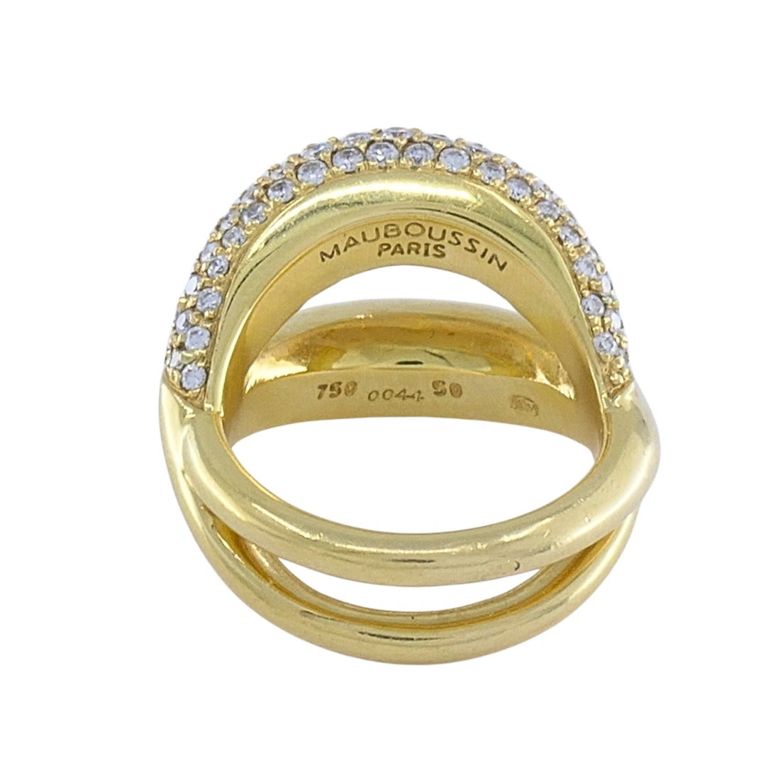 Mauboussin Paris 18k Gold Pavé Diamond Ring
