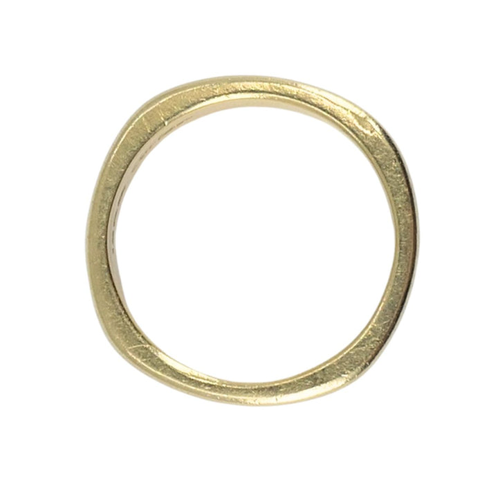 Vintage Cartier 18k Yellow Gold Wide Band Ring with Engraved Monogram