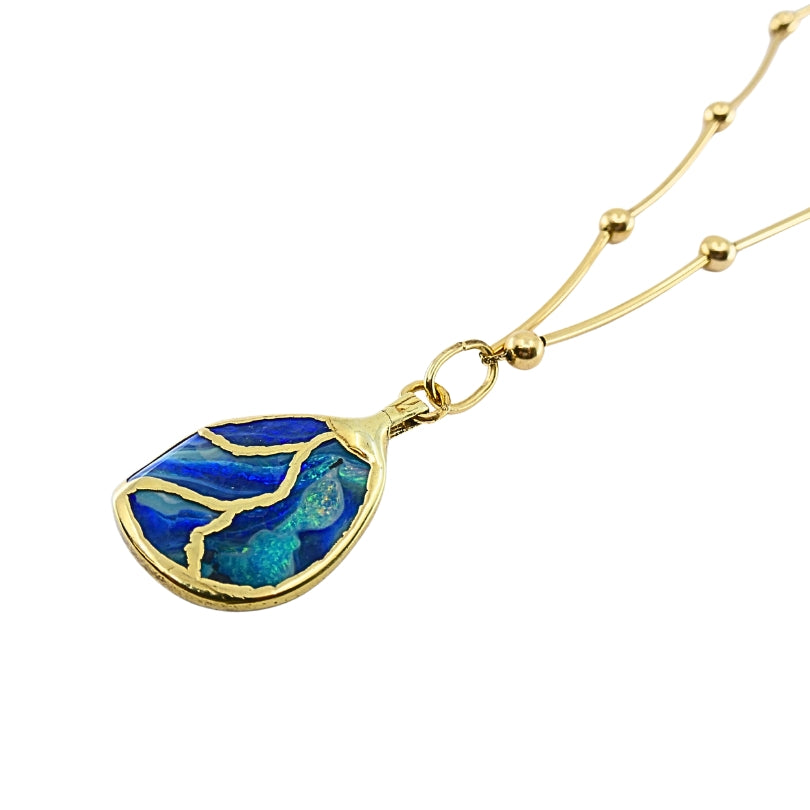 Opal Necklace 14k Gold Collar Necklace with Beads