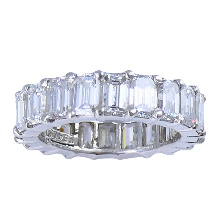 David Webb Platinum Ring Diamond Eternity Band Estate Jewelry