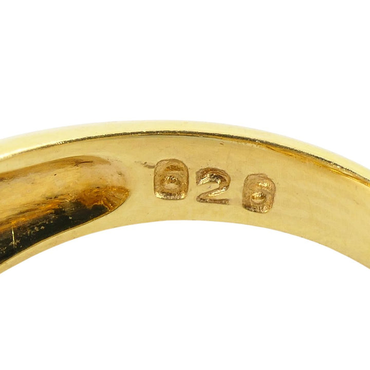 Vintage French 18k Gold Diamond Citrine Ring