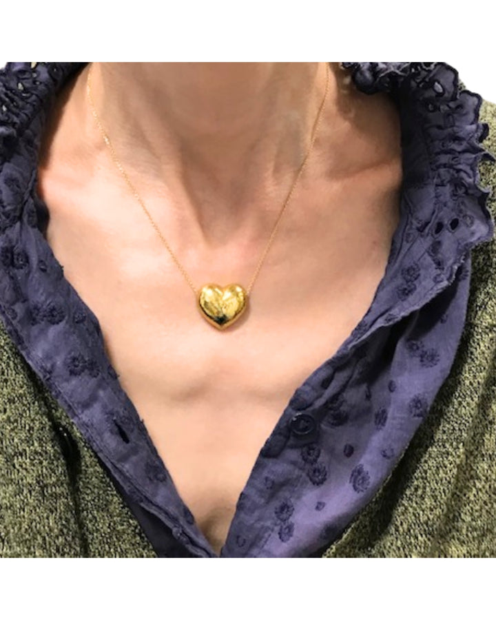 Vintage Paloma Picasso for Tiffany & Co. Gold Heart Necklace Original Pouch