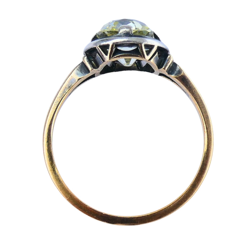 Victorian Engagement Ring 14k Gold Silver Old Mine Cut Diamond