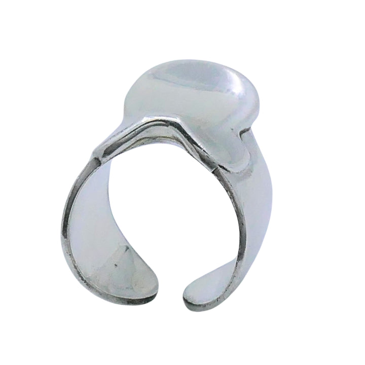 Hermès Galop Sterling Silver Wide Band Ring, Size 5.75