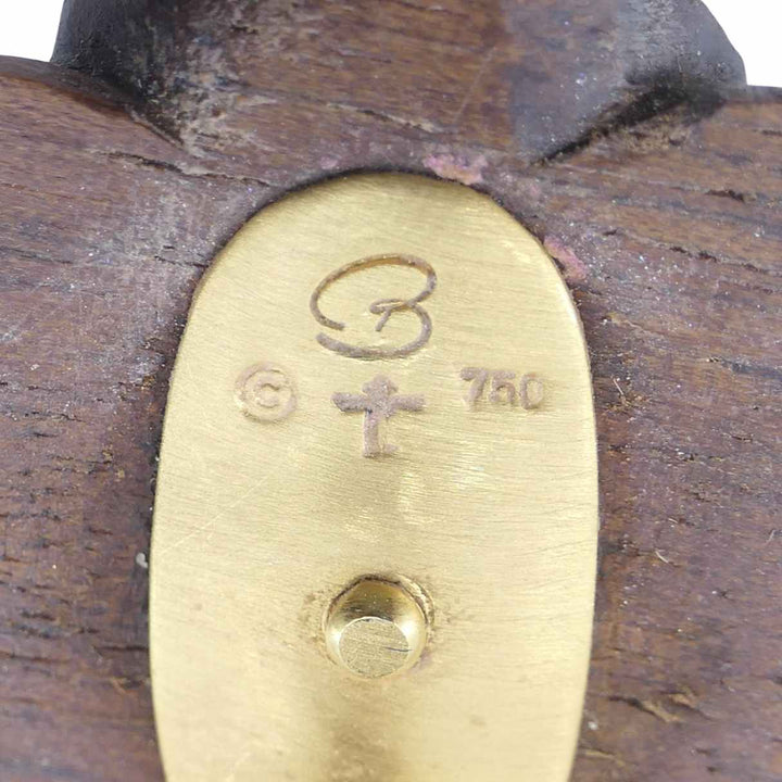 Bettina Gabetti for Trianon Flower Earrings 18k Gold Wood Carnelian Citrine